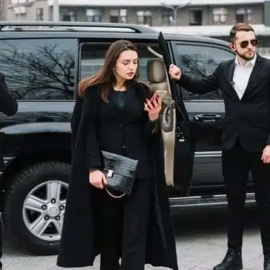 Luxury fleet of executive sedans and SUVs ready for corporate transportation in NYC